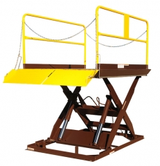 Loading Dock Lift -  Scissor Dock Leveler have capacities ranging from 3,000 to 12,000 lbs. These units can raise to a variety of heights to accommodate trailers.